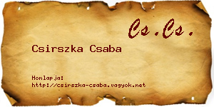 Csirszka Csaba névjegykártya