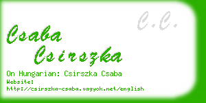 csaba csirszka business card